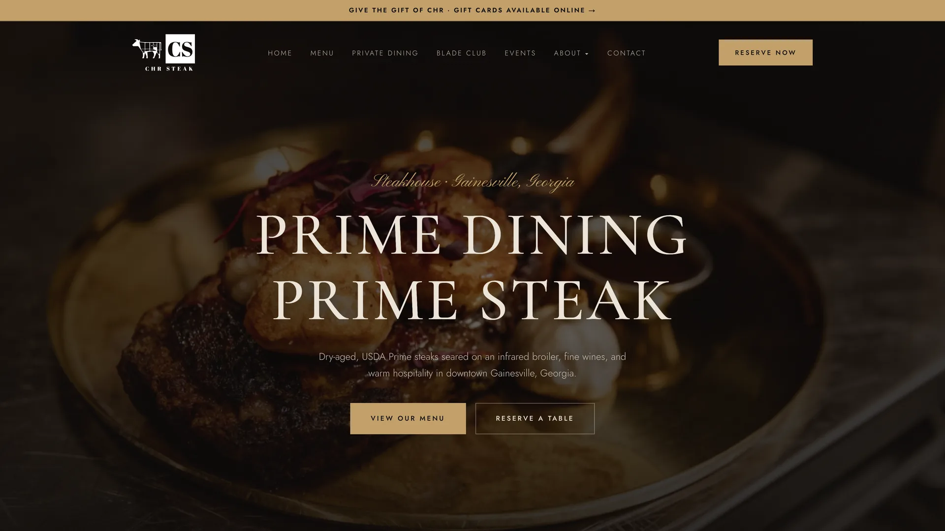 Le site de CHR Steak, page d’accueil