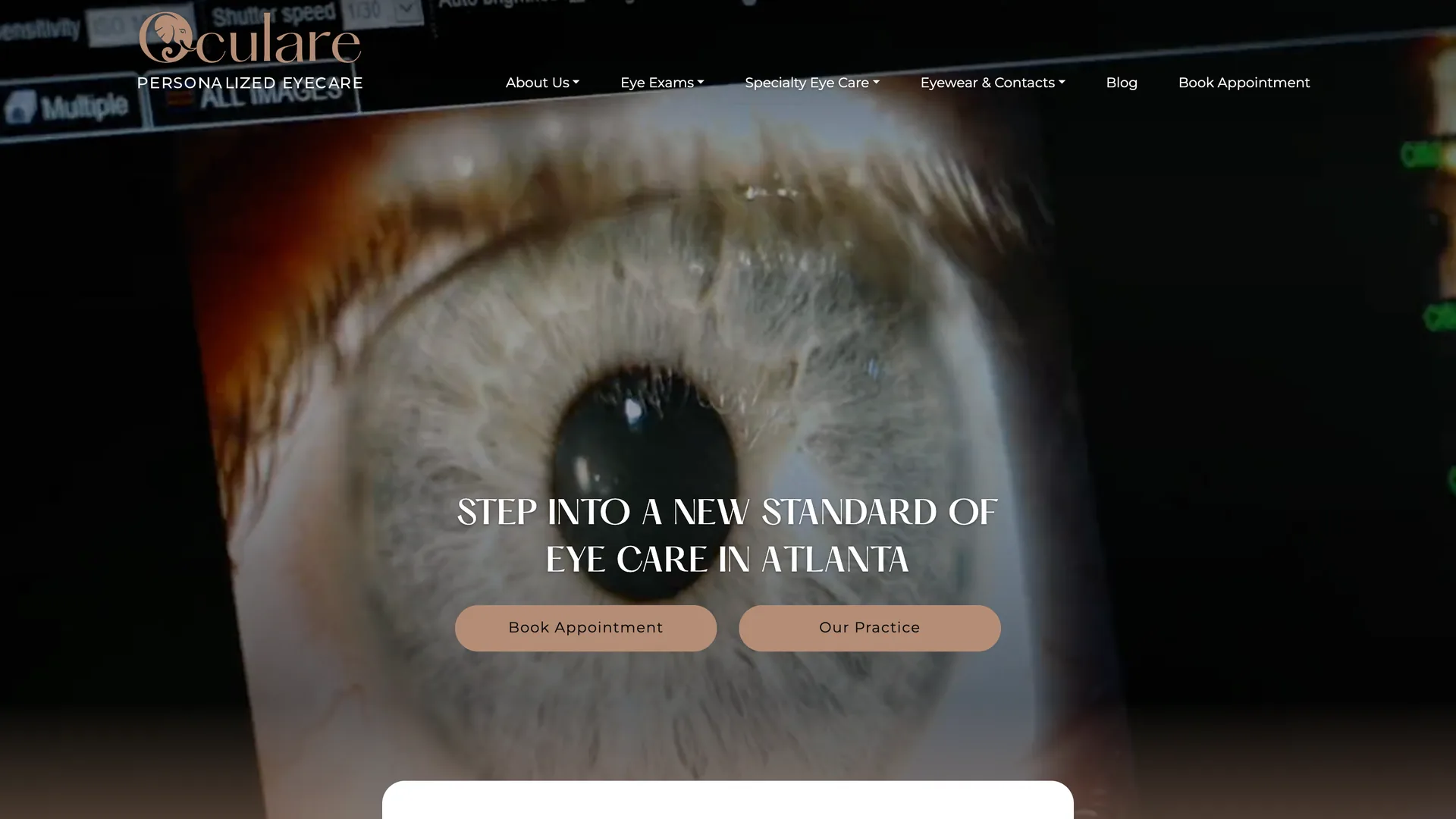 Le site de Oculare, page d’accueil